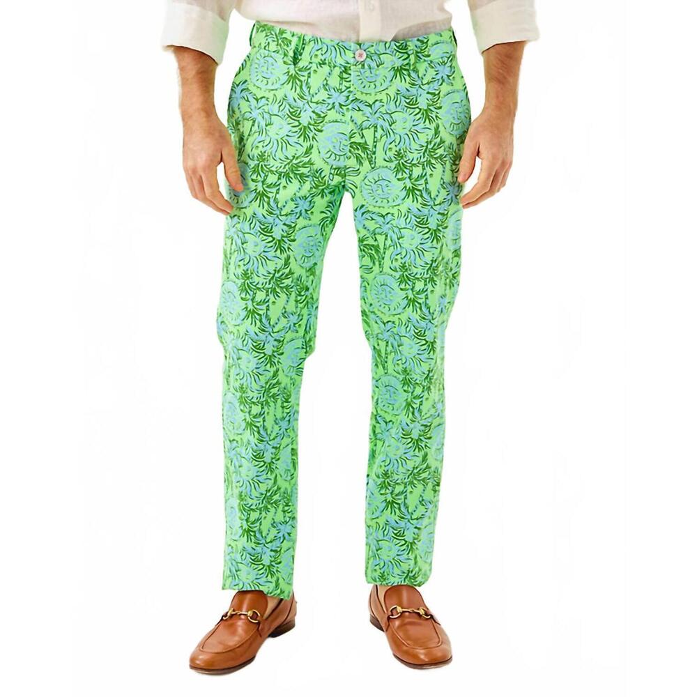 NEW LILLY PULITZER stuff mizner stretch pant - 34" in cool mint catchin rays